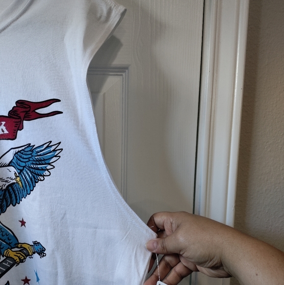 NWT Celebrate Patriotic men's white wide open a tank size XL - Picture 4 of 5